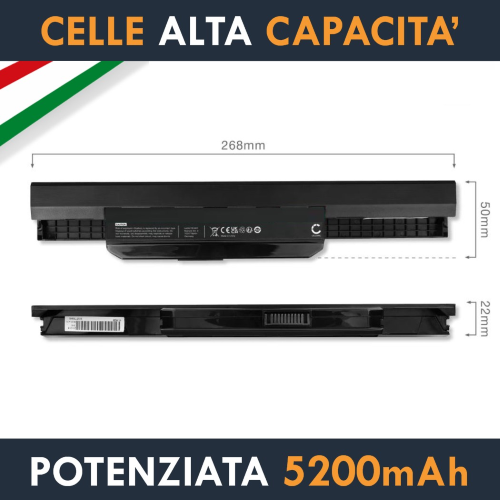 Batteria per Notebook Asus A32-K53 Alta Capacità