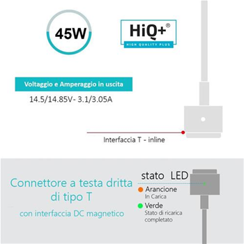 45W Laptop Caricatore Magnetico Caricabatterie per Macbook Air 11" 13" A1436 A1465 A1466 Notebook