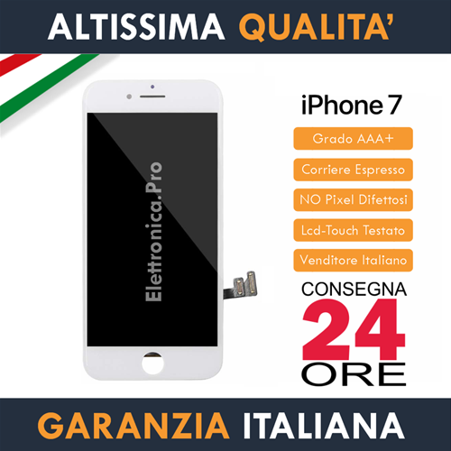 Display Apple iPhone 7 (7G) A1778 Schermo Lcd IPS Retina + Touch Screen Bianco