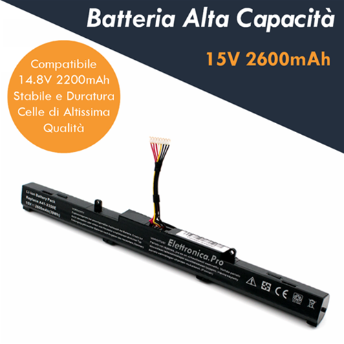 Batteria Alta Capacità per Asus K550E Series (Potenziata)